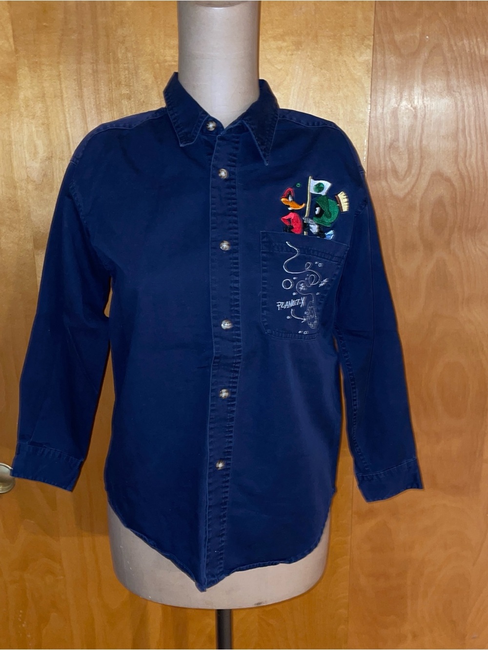 Warner Bros. Navy COTTON Button-Down -Planet-X-